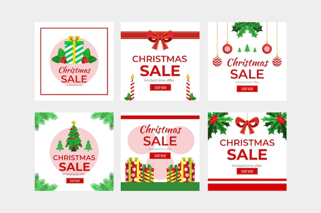 Collection of christmas sale instagram post