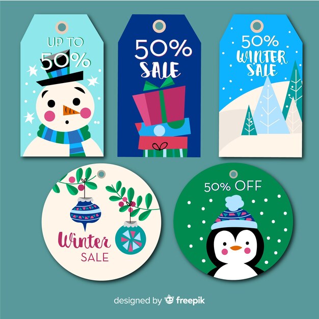 Collection of christmas sale tags