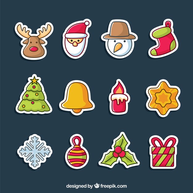 Collection of christmas stickers