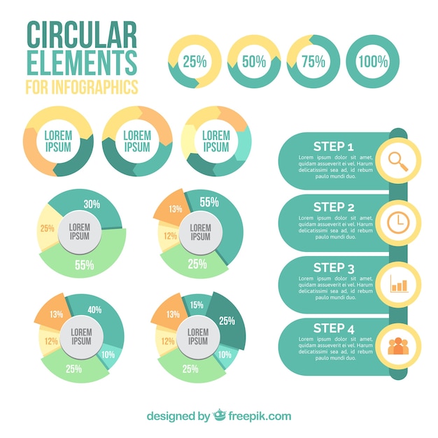 Raccolta di elementi circolari per la grafica computerizzata