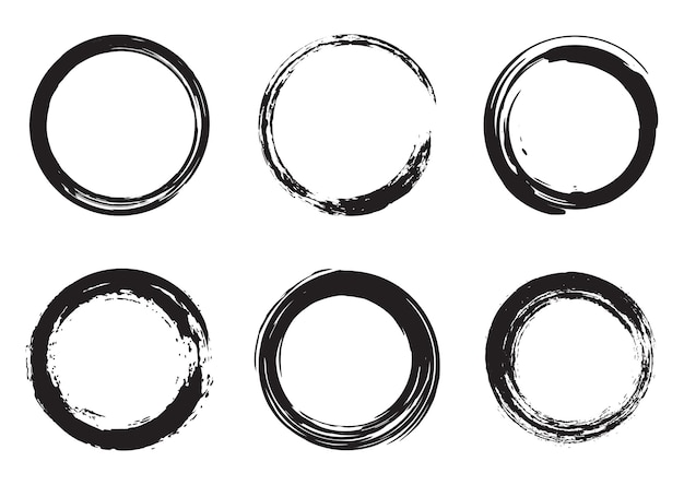 Collection of circular grunge frames