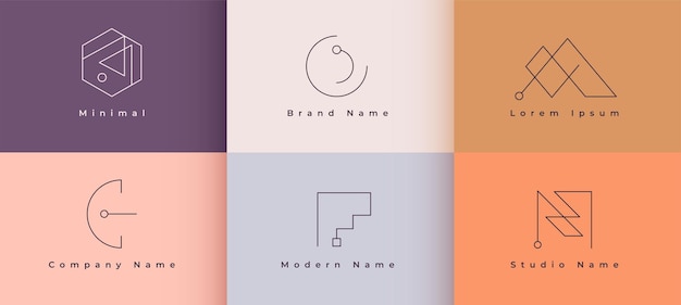 Free vector collection of clean emblem logo template design