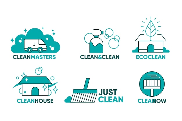 Free vector collection of cleaning company logos