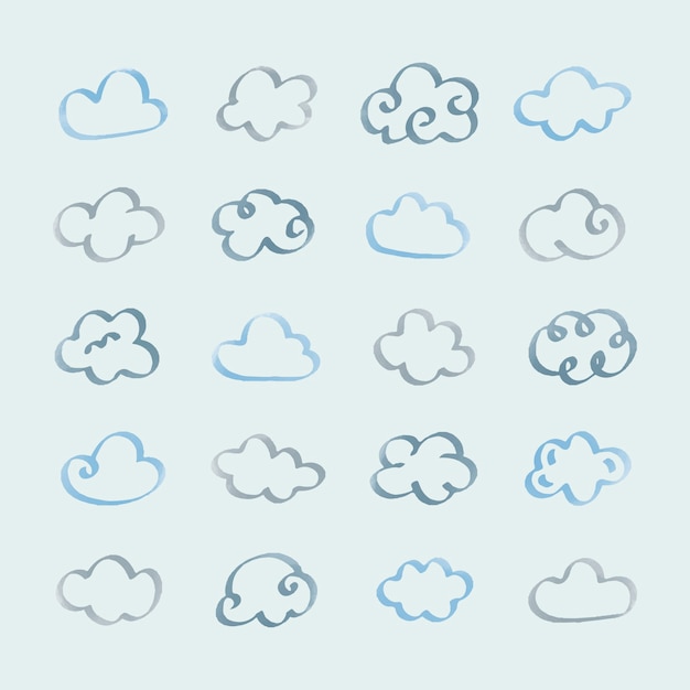 Free vector collection of cloud icons illustration