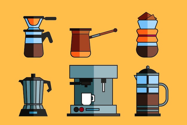 Free vector collection of coffee brewing methods