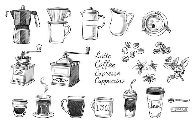 Collection of Coffee Doodles