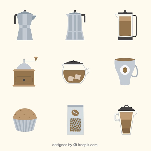 Free vector collection of coffee elements