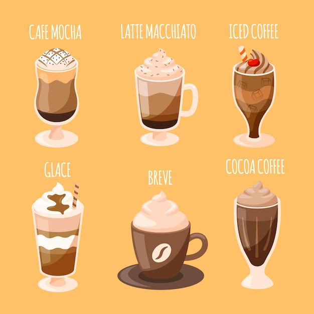 コーヒーの種類のコレクション