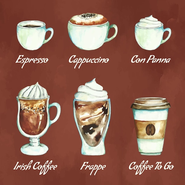 Collection of Coffee Types – Vector Templates