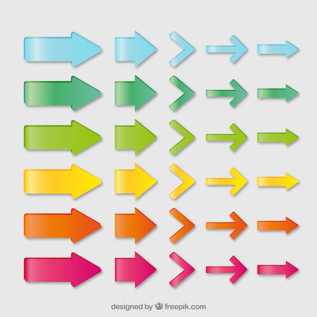 Free vector collection of colored arrows