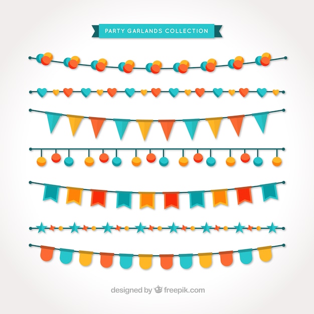Free vector collection of colored buntings