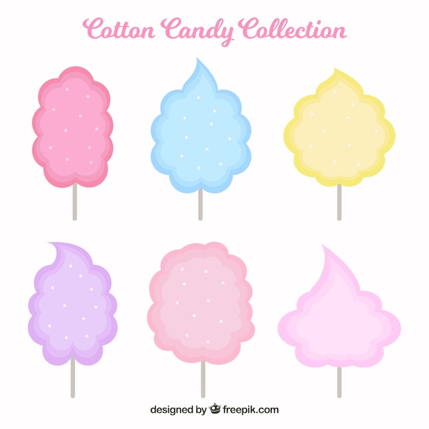 Free vector collection of colored cotton candy