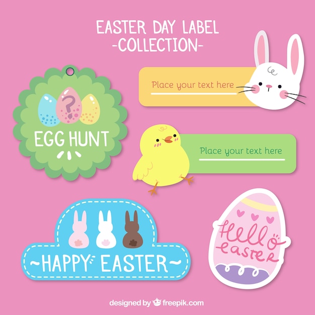 Collection of colored easter labels