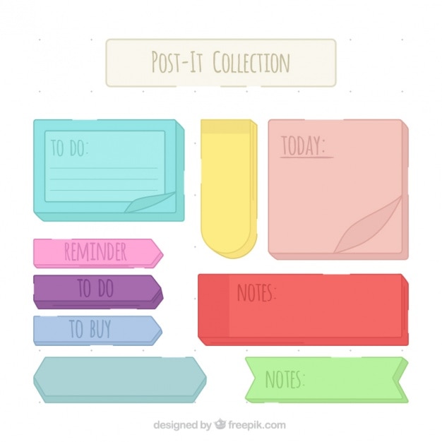 Free vector collection of colored notes