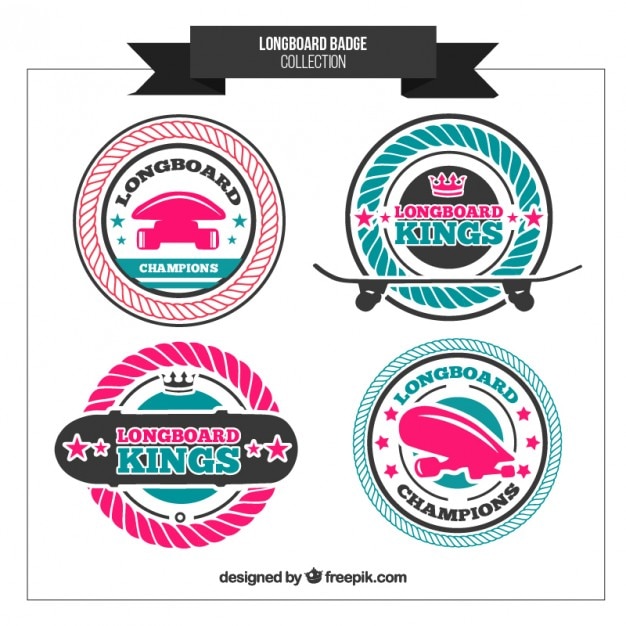 Free vector collection of colored skate label