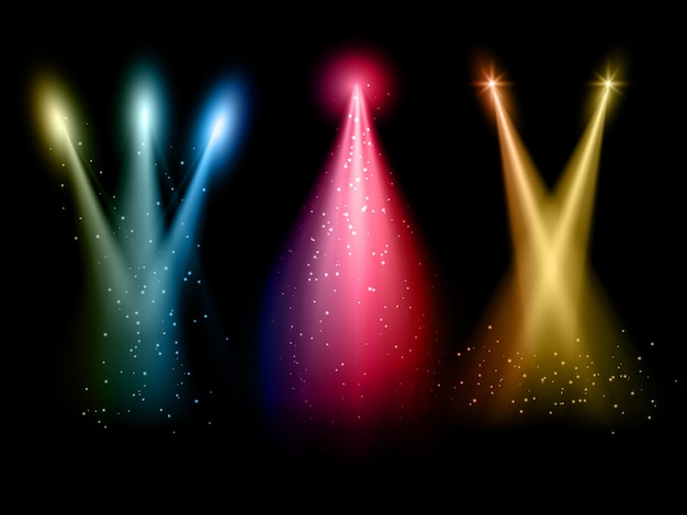 Free vector collection of colored spotlights