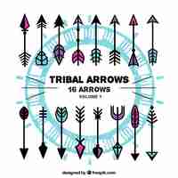 Free vector collection of colored tribal arrows