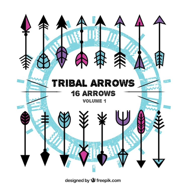 Free Vector collection of colored tribal arrows
