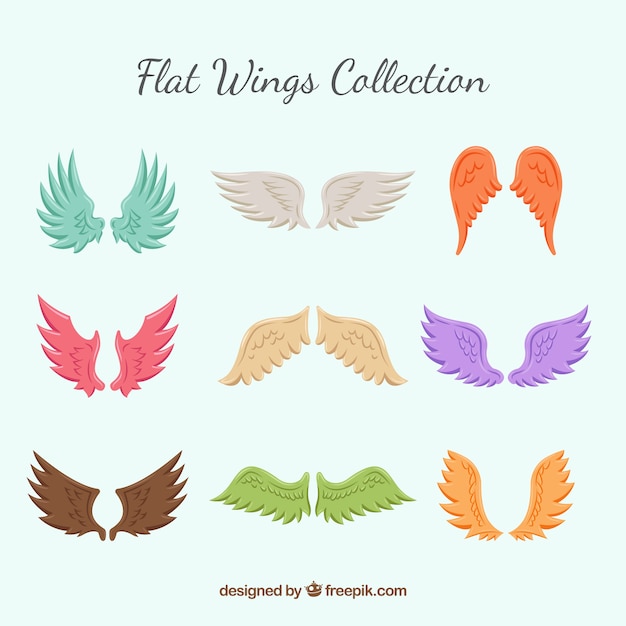 Free vector collection of colored wings