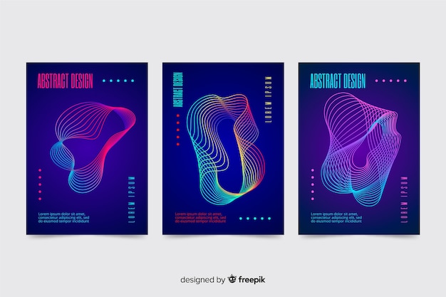 다채로운 추상 파도 음악 포스터 템플릿 컬렉션