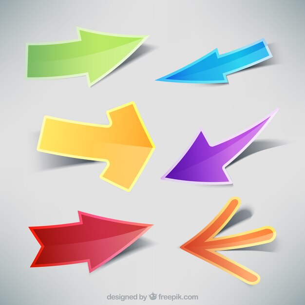 Collection of colorful arrows