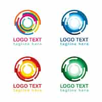 Vettore gratuito collezione di marmi colorati logo circolare