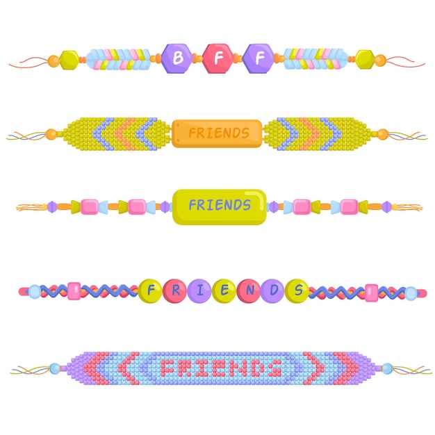 Collection colorful friendship bands