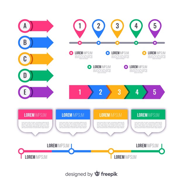 Коллекция красочных инфографических элементов