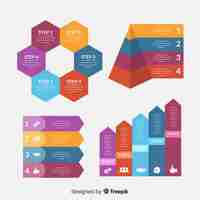 Free vector collection of colorful infographic elements