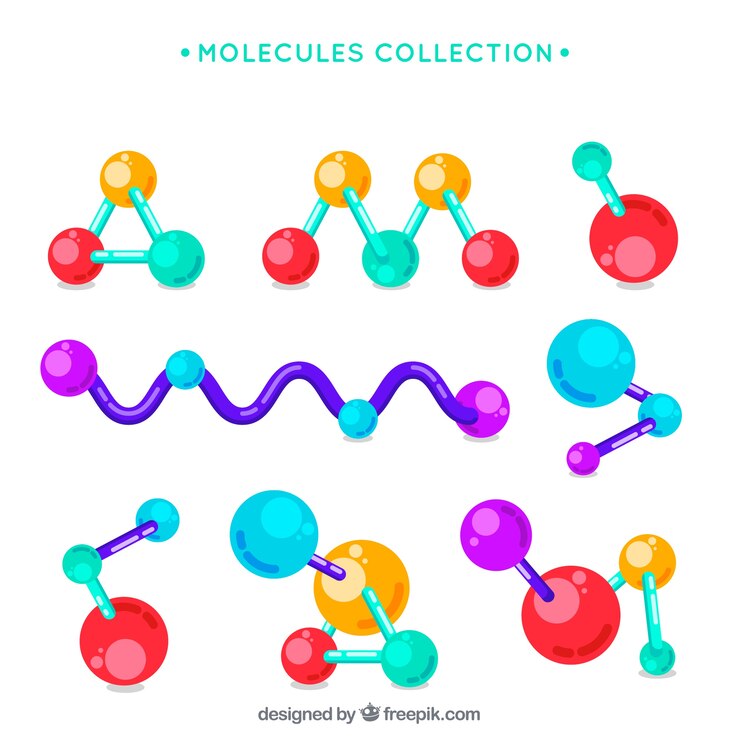 Free Vector collection of colorful molecule