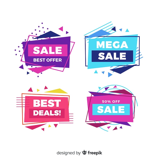 Free vector collection of colorful origami sale banner