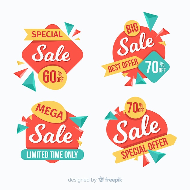 Free vector collection of colorful origami sale banner