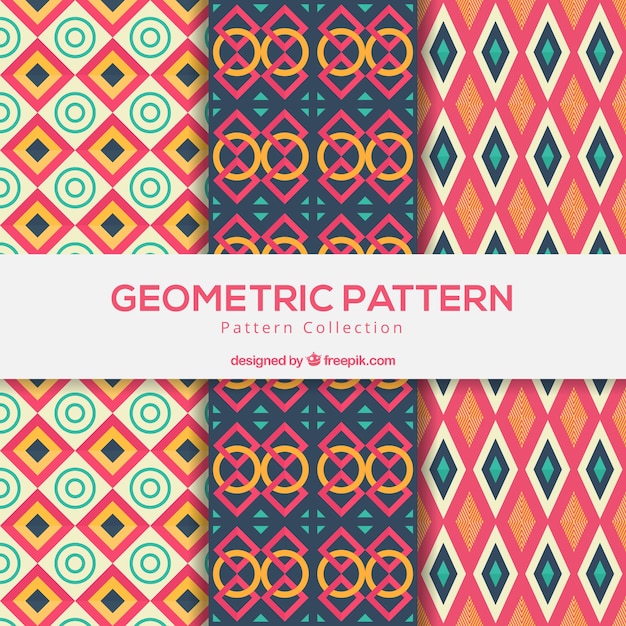 Collection of colorful pattern designs