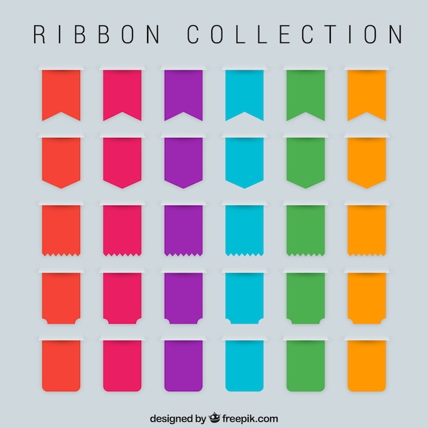 Free vector collection of colorful ribbons