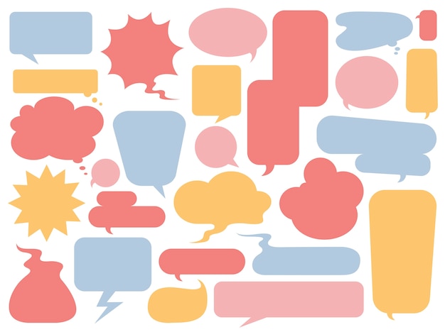 Collection of colorful speech bubbles vector