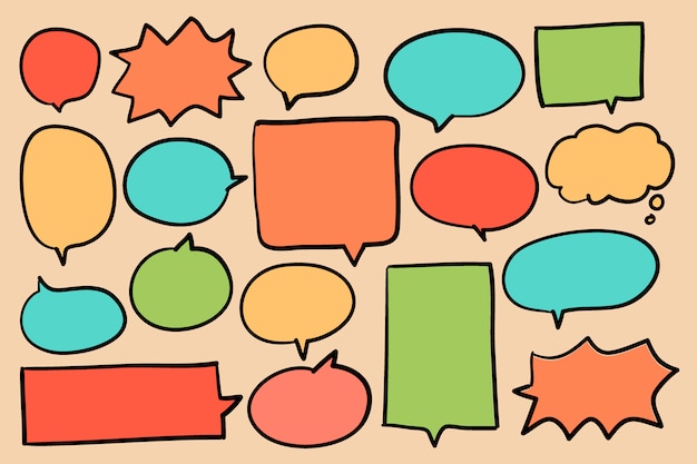 Free vector collection of colorful speech bubbles vector