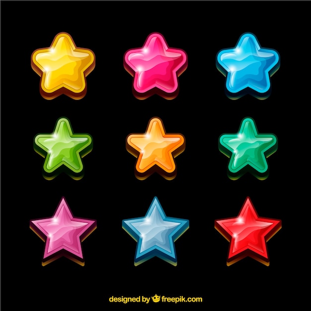 Free vector collection of colorful stars