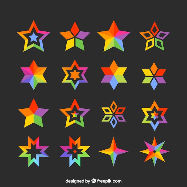 Collection of colorful stars