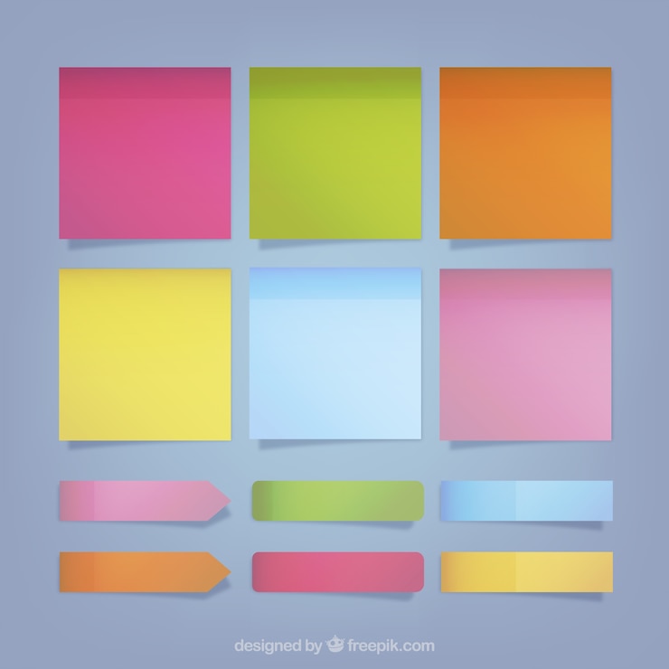 मुफ़्त वेक्टर collection of colorful sticky notes