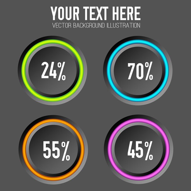 Collection of colourful percentages