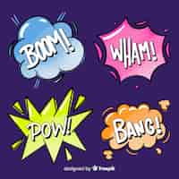 Free vector collection of comic sound effects