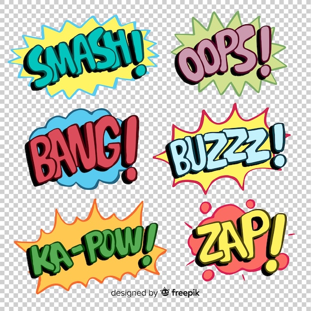 Free vector collection of comic speech bubbles