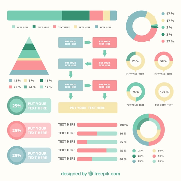 Collection of computer graphics in flat design