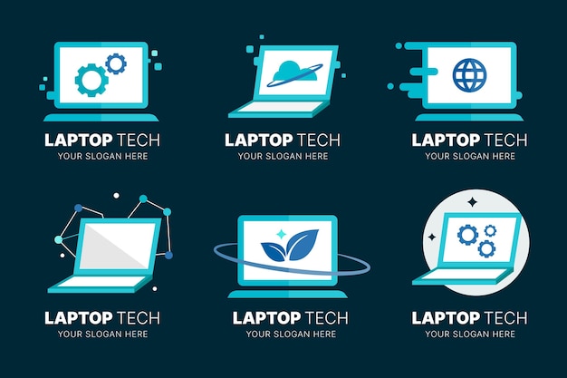 Collection of computer logo templates