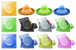 Free vector a collection of condoms