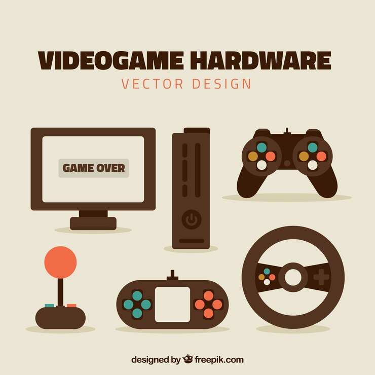 Free Vector collection of consoles elements in flat design