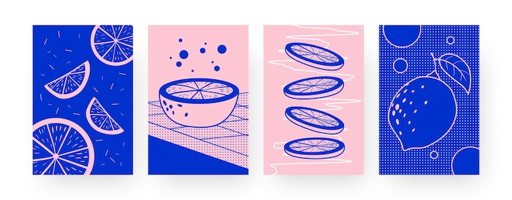 Free Vector collection of contemporary posters with cut limes. whole lime, halves and slices  illustrations in creative style. summer, fruit concept for designs, social media,