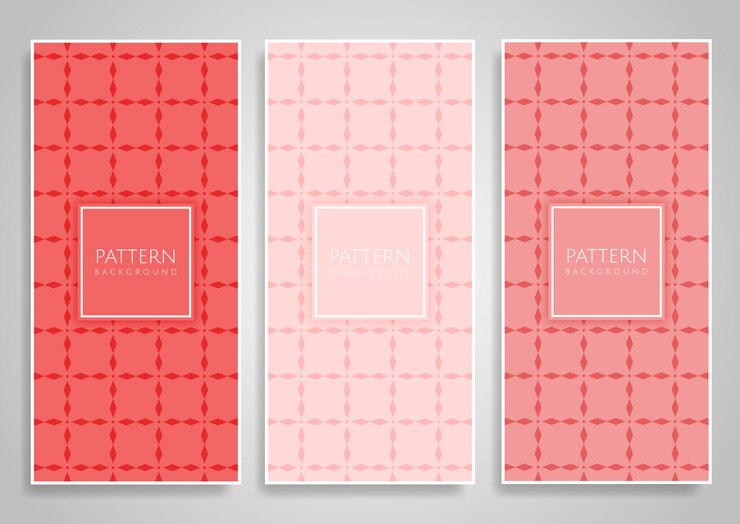 Free Vector collection of coral colour vertical background designs set