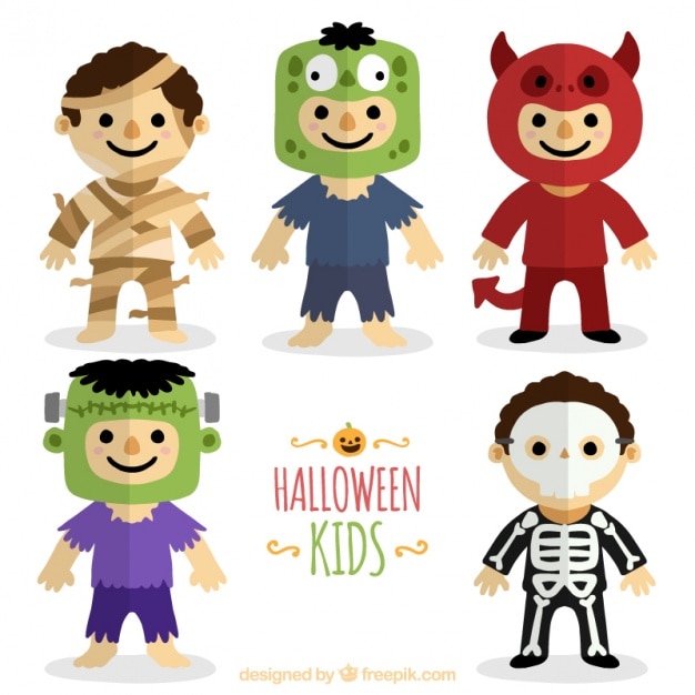 Collection of costumed children