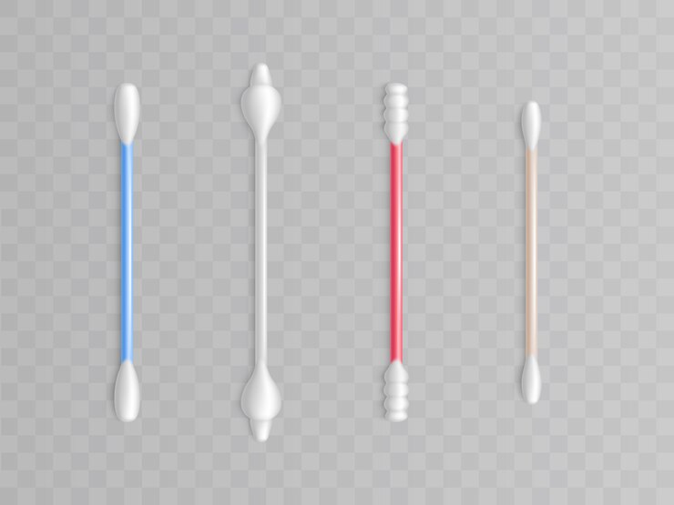 無料Vector 綿棒の収集 - 清潔さのための異なった形と種類。現実的なアメニティ